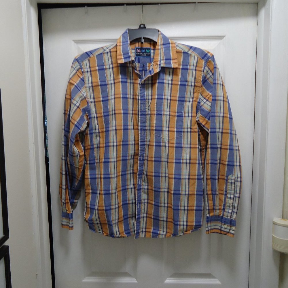 Charleston Threads 100% Cotton Long Sleeve Button Front Shirt Men's Large Plaid